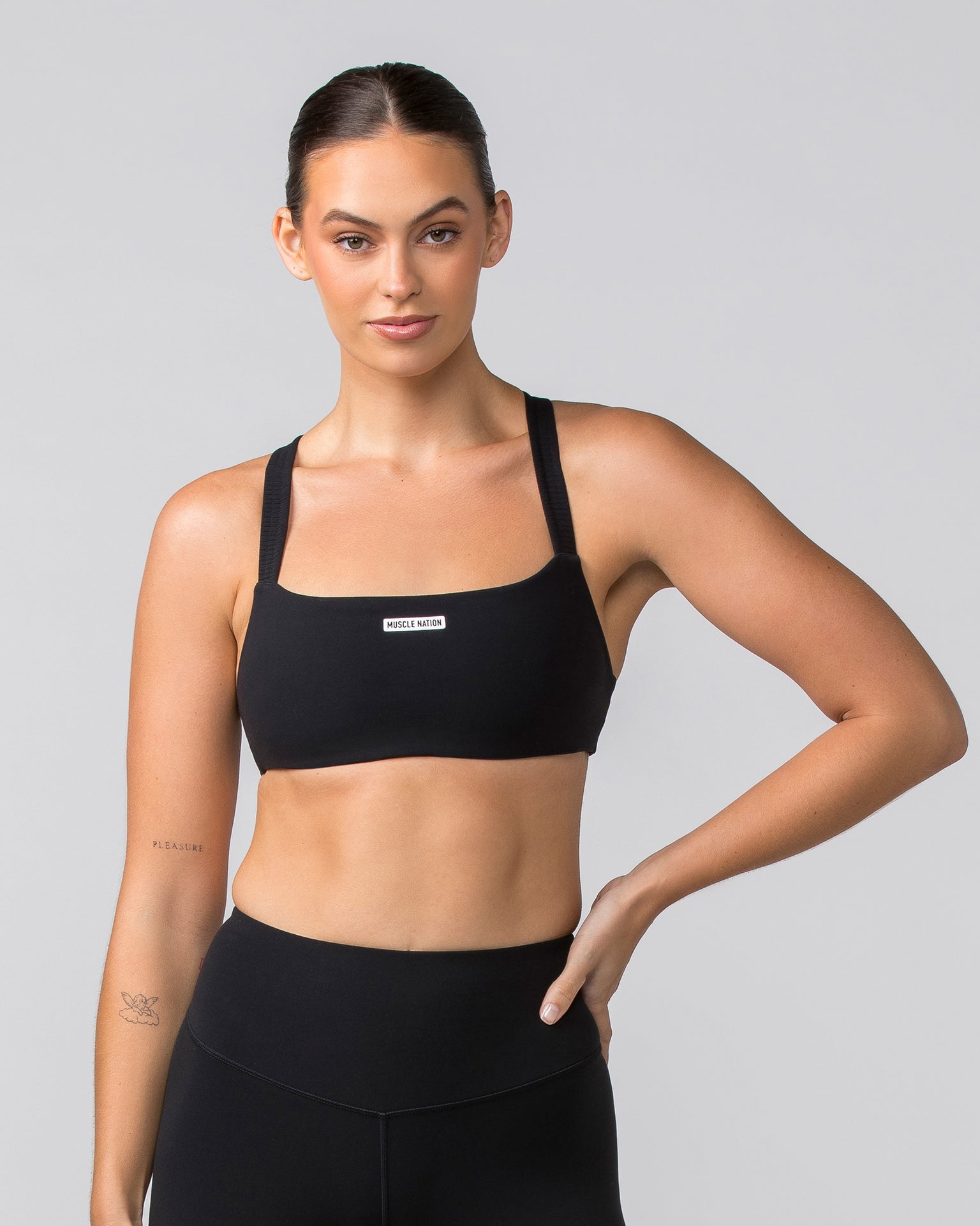 Scrunch Bralette - Black-Bralettes-XS-042403BLK-XS-MNAPPRL29978-2-Muscle Nation