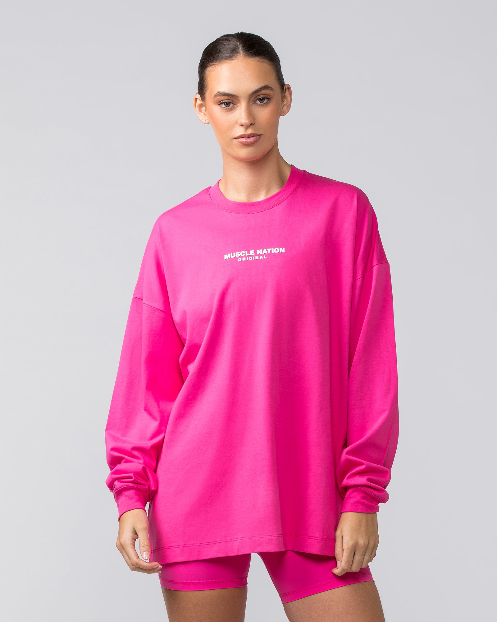 OG Oversized Long Sleeve Tee - Luminous Pink