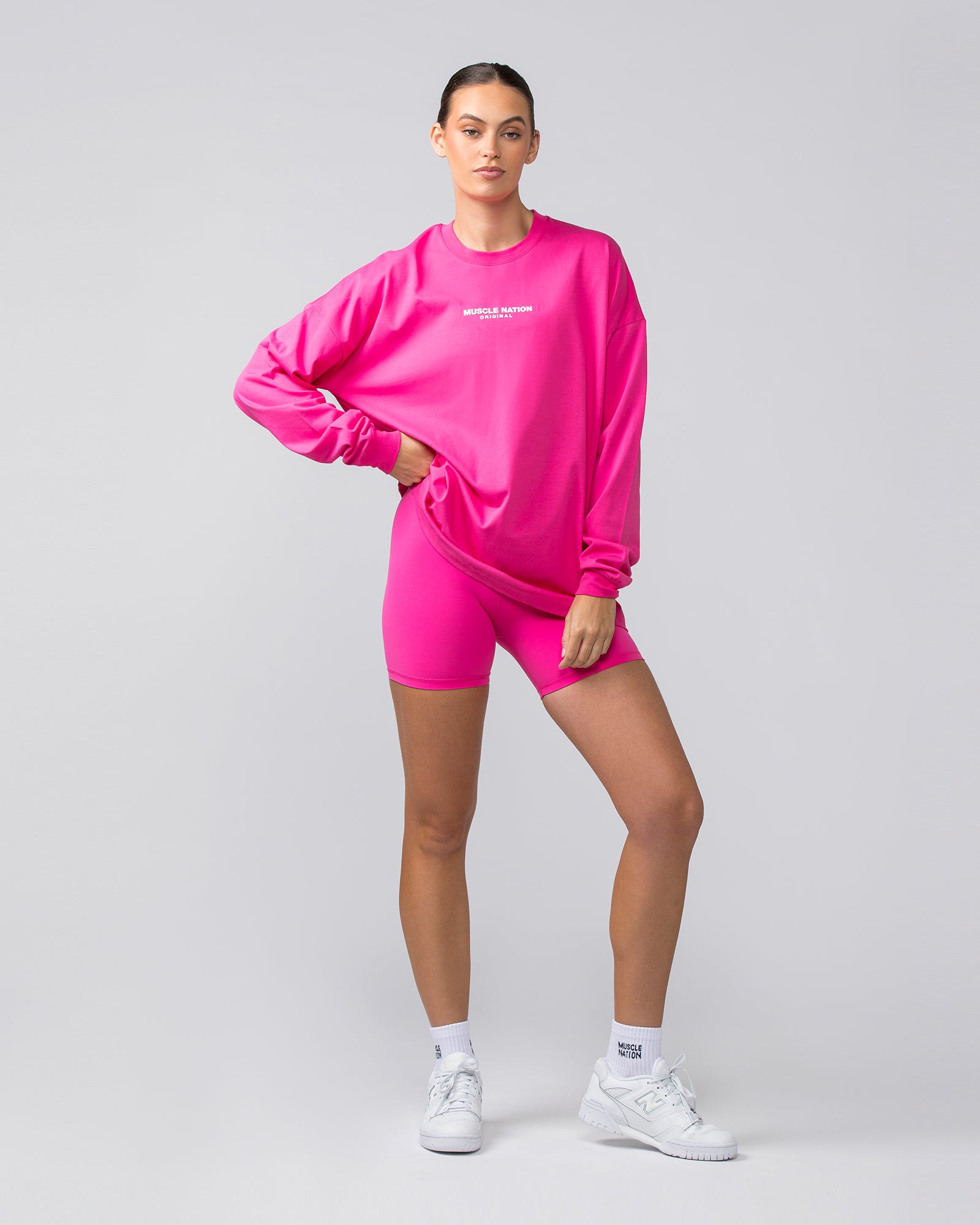 OG Oversized Long Sleeve Tee - Luminous Pink