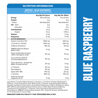 DESTINY Pre-Workout Burn - Blue Raspberry - 30 serves-Fat Burner-MNSUPPS0388-9359054002852-2-Muscle Nation