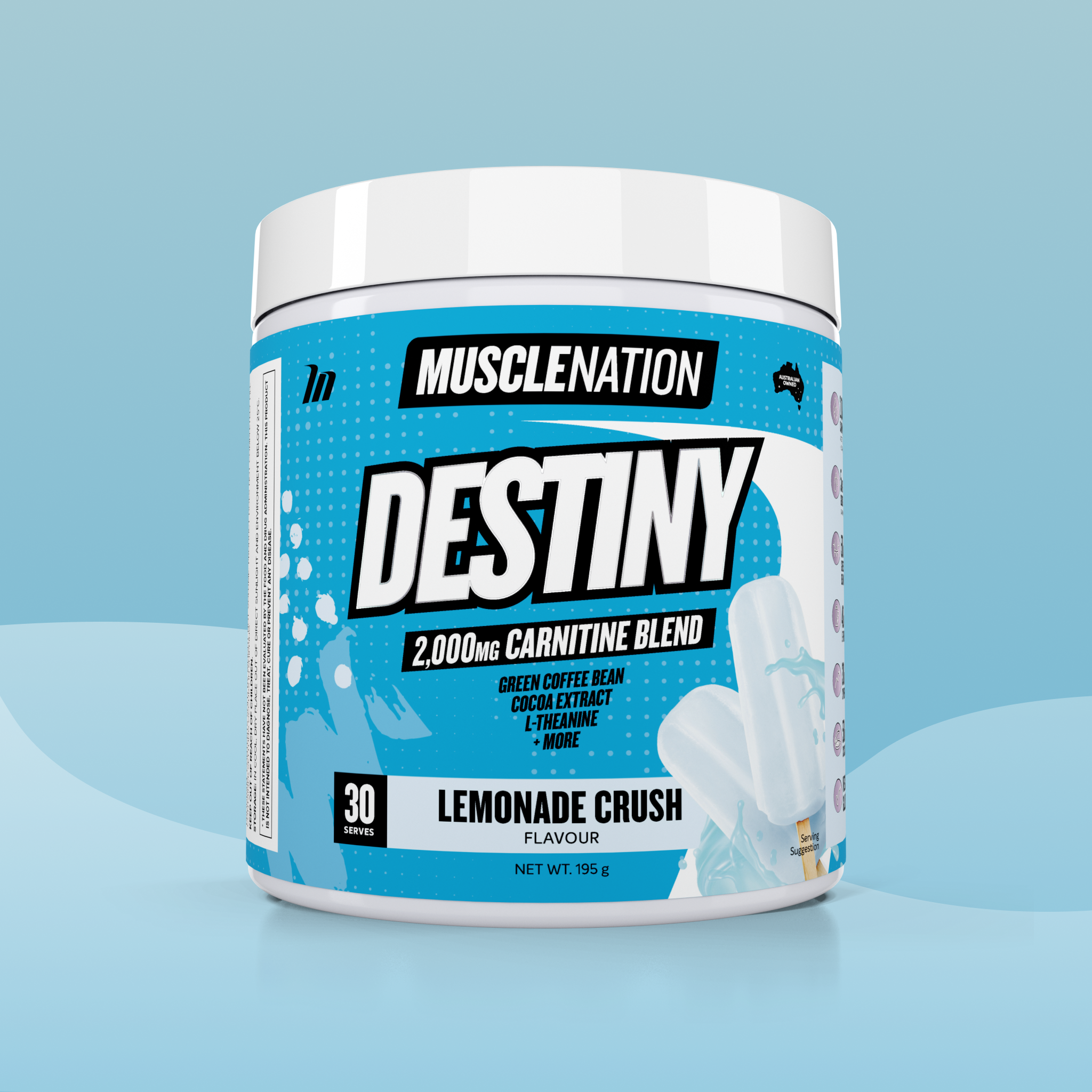 DESTINY Pre-Workout Burn - Lemonade Crush - 30 serves-Fat Burner-MNSUPPS0153-764460254181-1-Muscle Nation