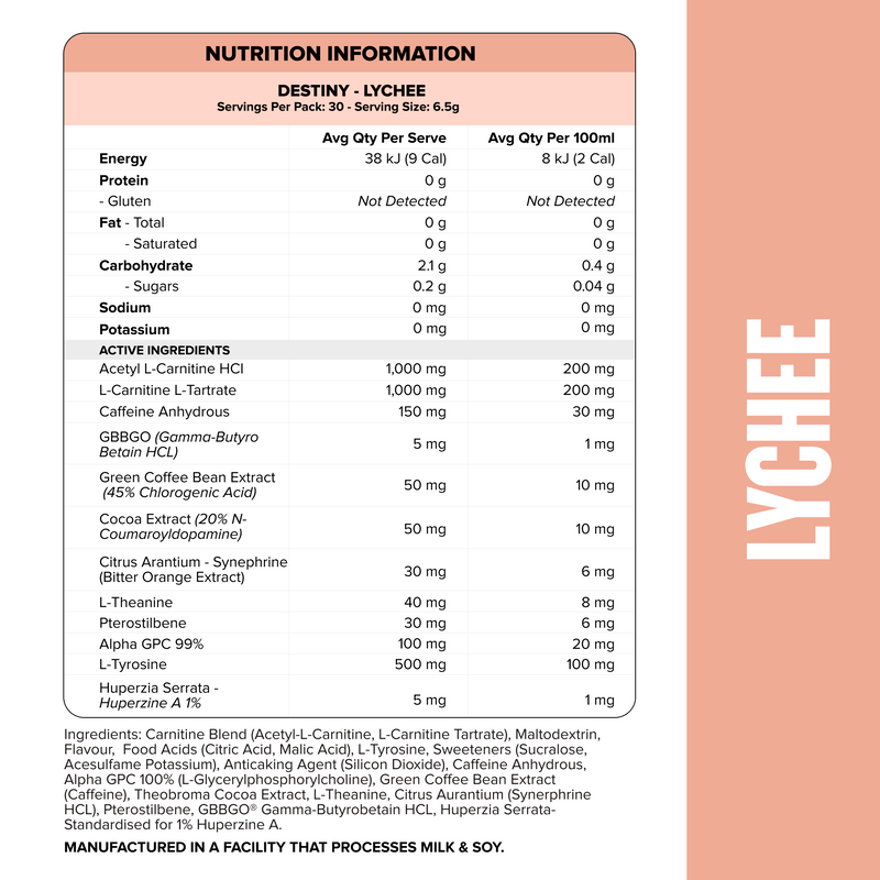 DESTINY Pre-Workout Burn - Lychee - 30 serves-Fat Burner-MNSUPPS0411-9359054002869-2-Muscle Nation