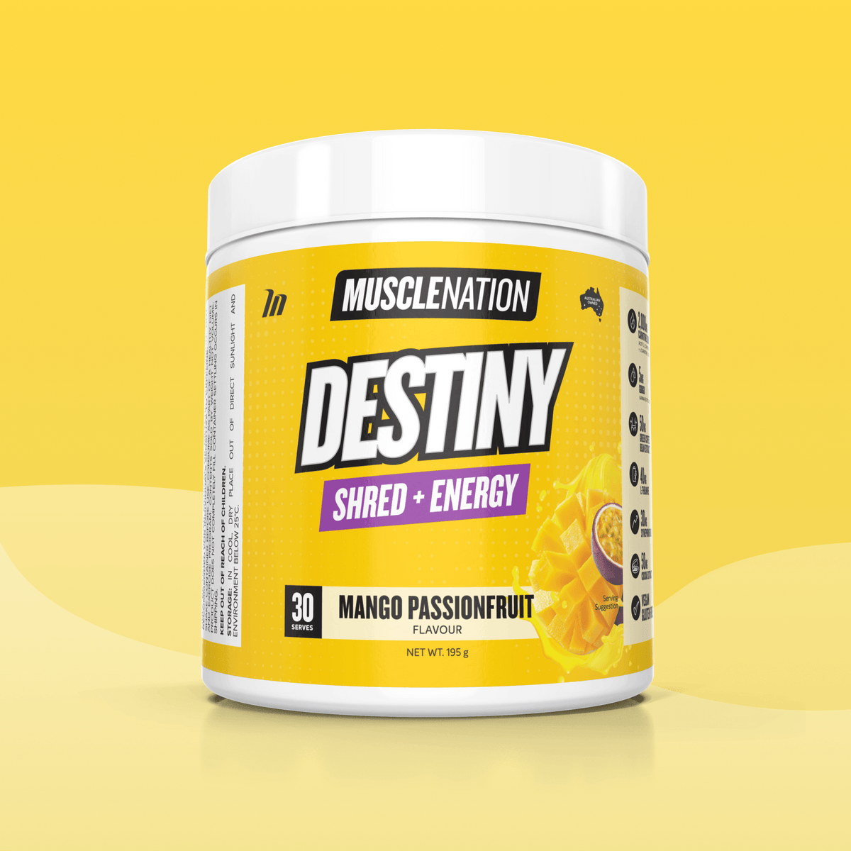 DESTINY Pre Workout Burn Mango Passionfruit 30 serves