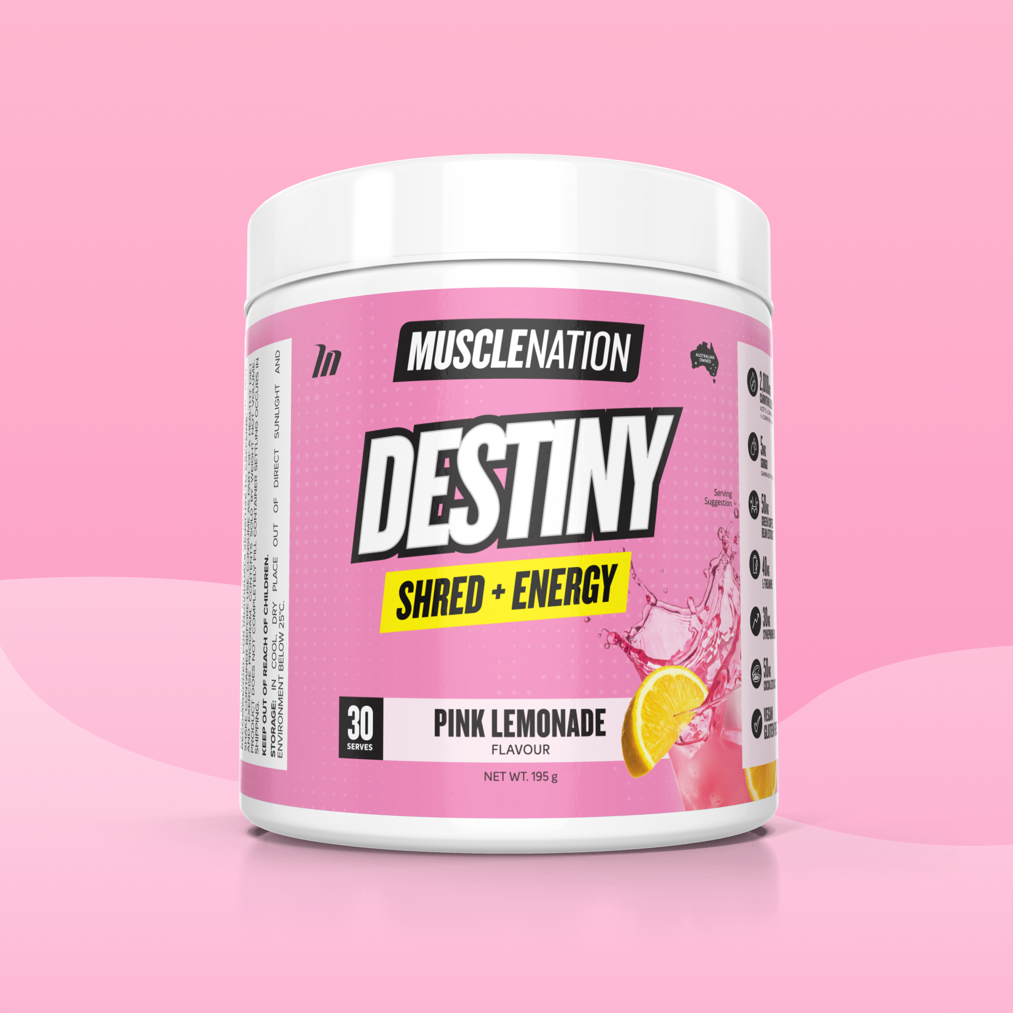 DESTINY Pre-Workout Burn - Pink Lemonade - 30 serves-Fat Burner-MNSUPPS0387-9359054002883-1-Muscle Nation