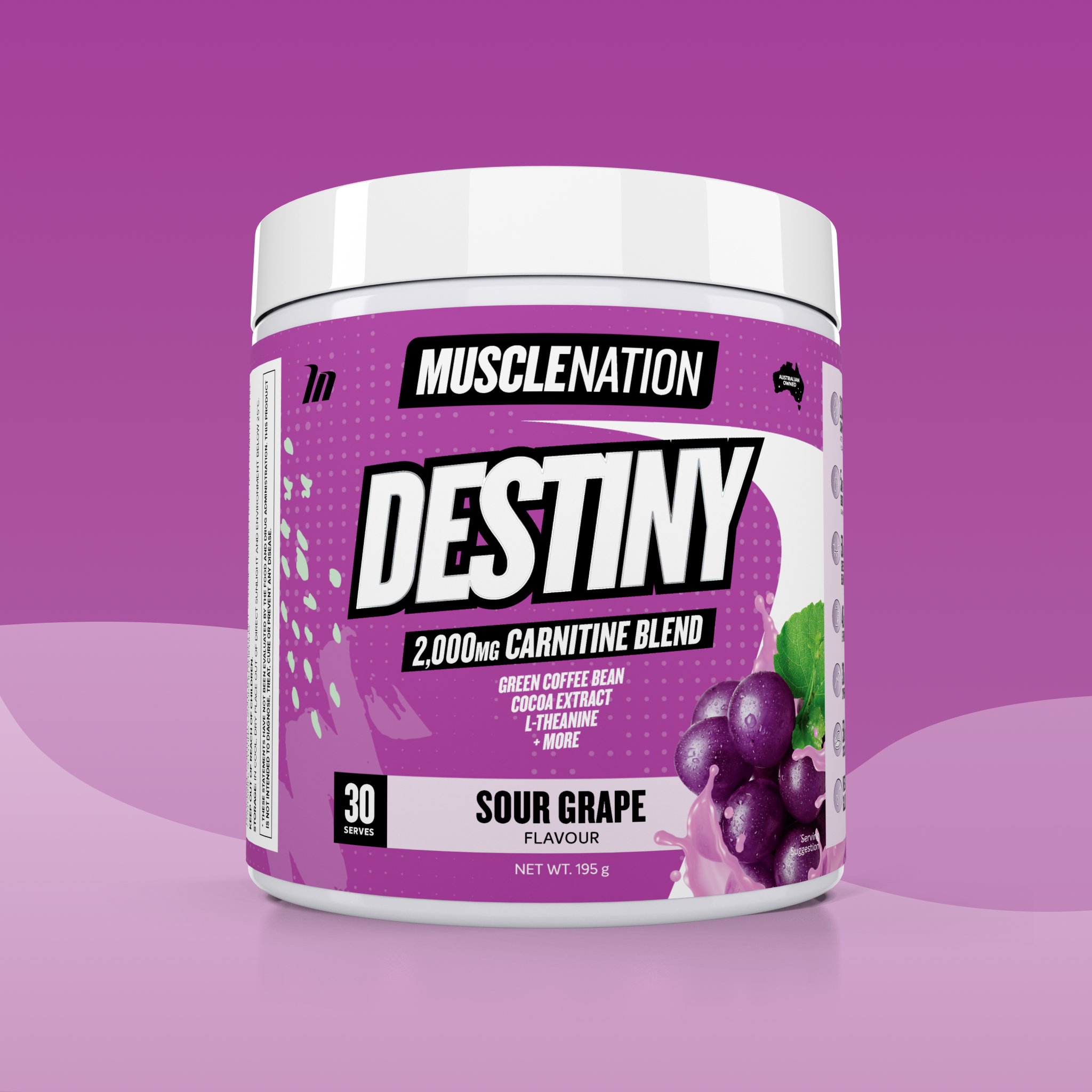 DESTINY Pre-Workout Burn - Sour Grape - 30 serves-Fat Burner-MNSUPPS0151-764460254204-1-Muscle Nation