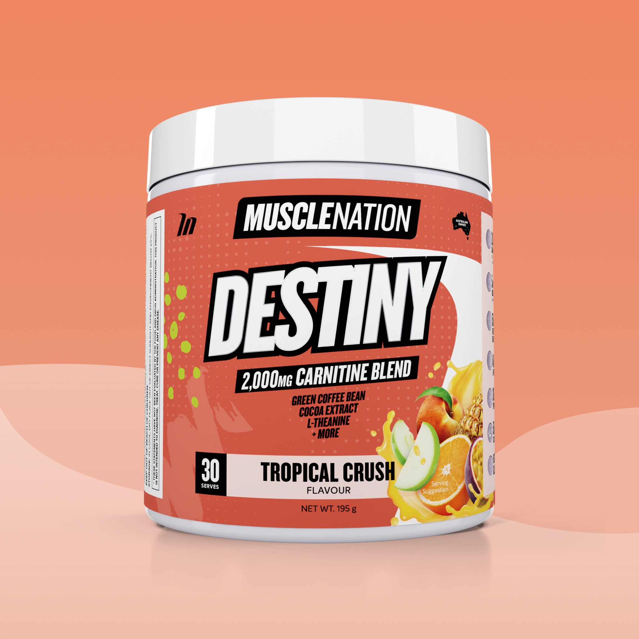 DESTINY Pre-Workout Burn - Tropical Crush - 30 serves-Fat Burner-MNSUPPS0238-764460254495-1-Muscle Nation