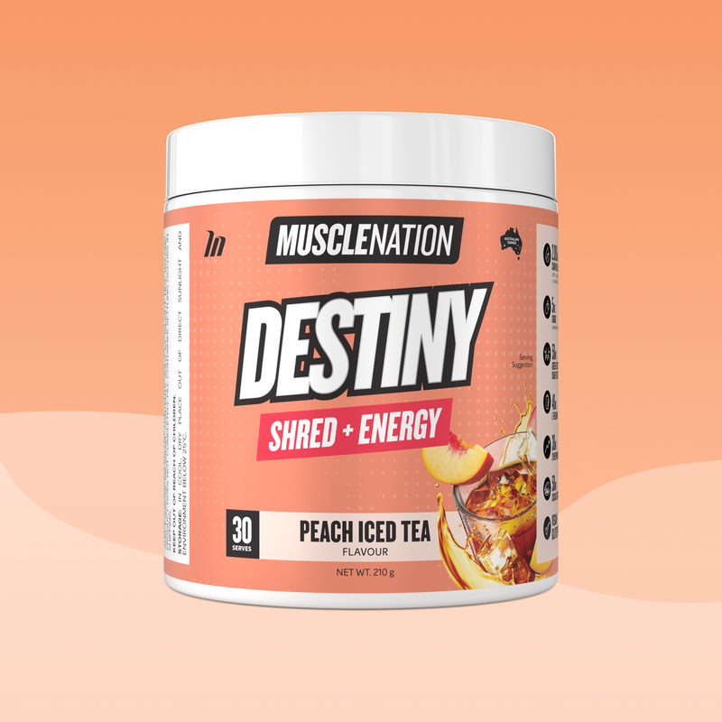 DESTINY Pre-Workout Burn Peach Iced Tea - Muscle Nation pre-workout fat burner