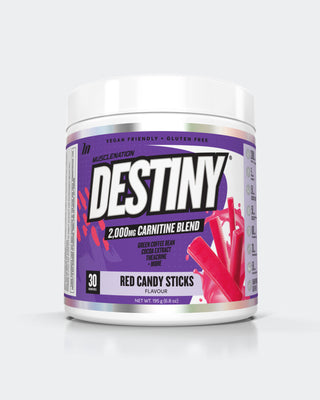 DESTINY Pre Workout Burn - Red Candy Sticks - 30 serves