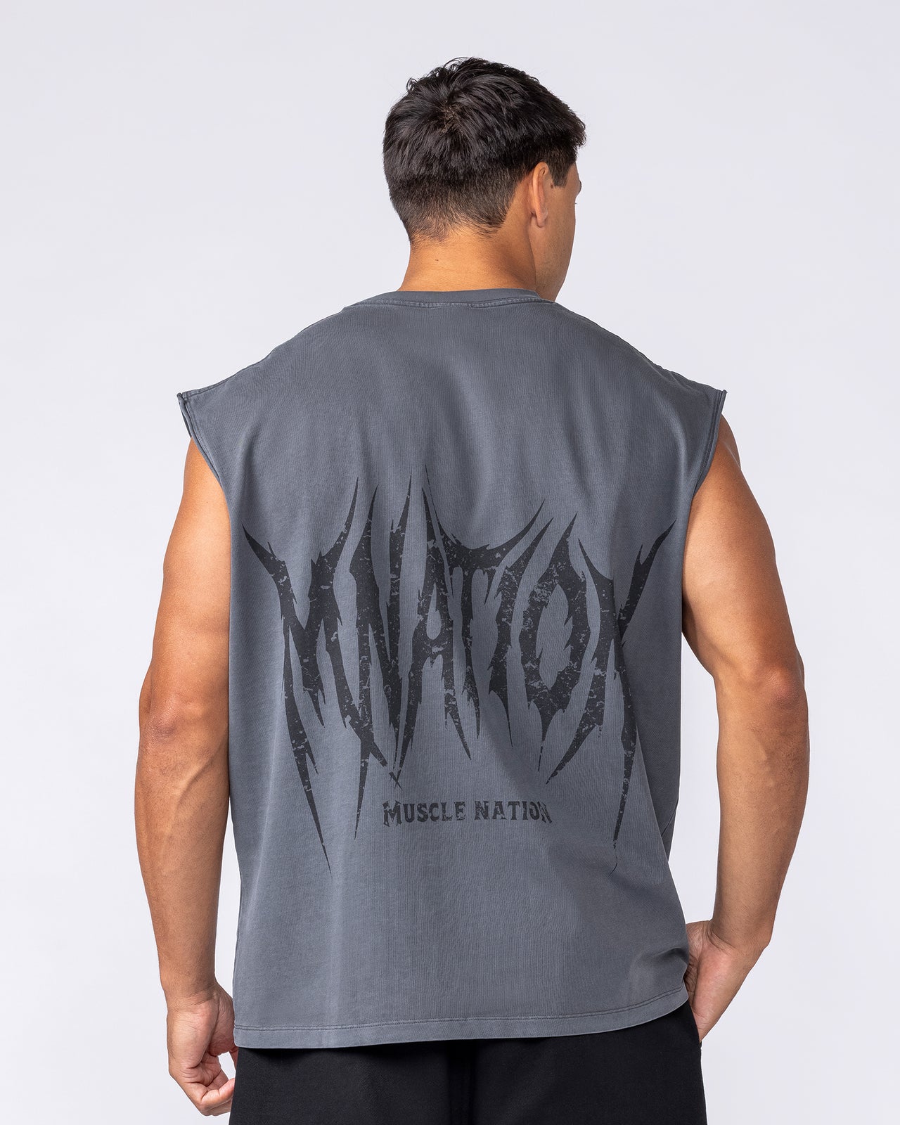 Division Boxy Muscle Tank - Washed Dark Tornado