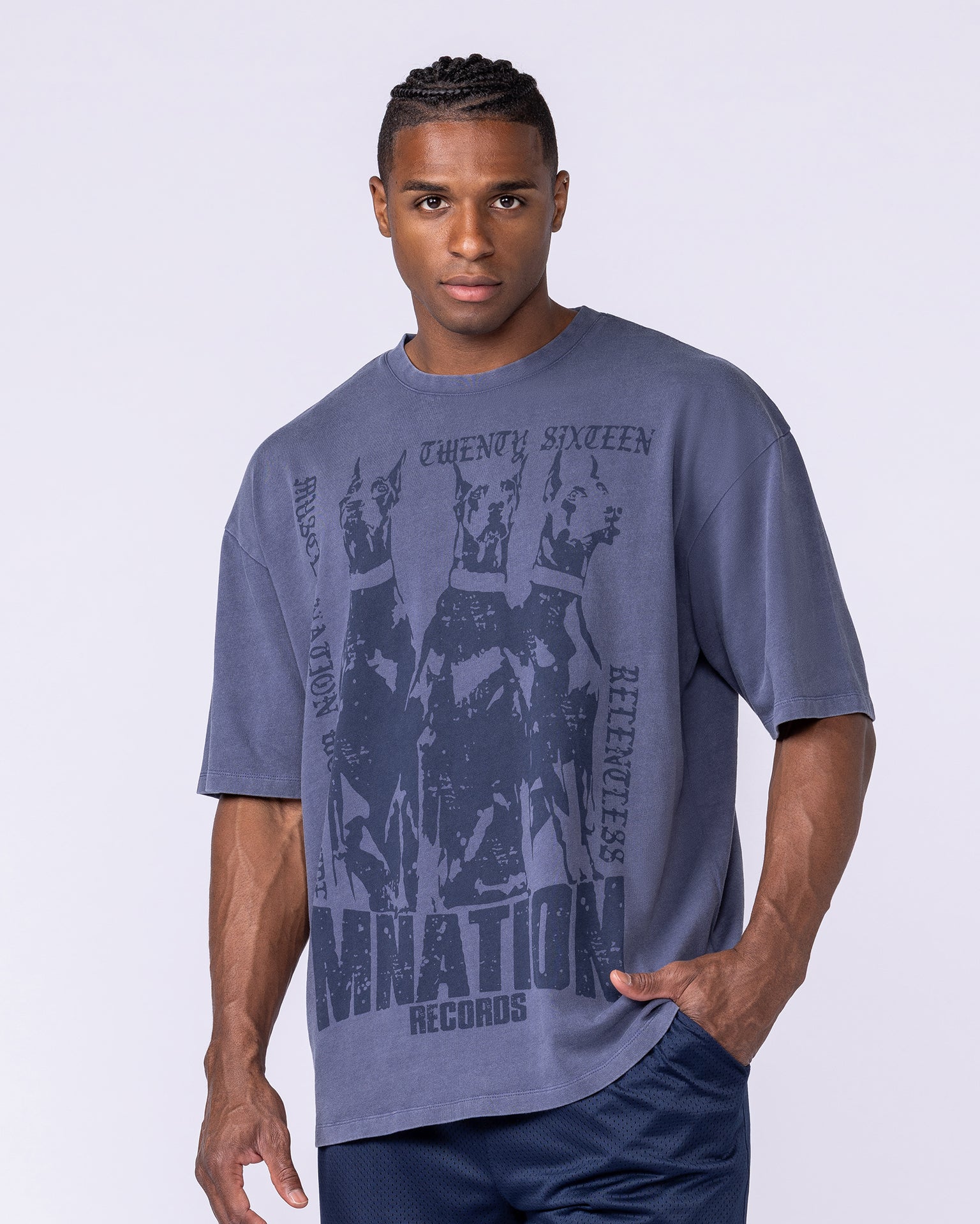 Doberman Oversized Vintage Tee - Washed Atlantis-T-Shirts-XXS-112569WATLS-XXS-MNAPPRL47353-3-Muscle Nation