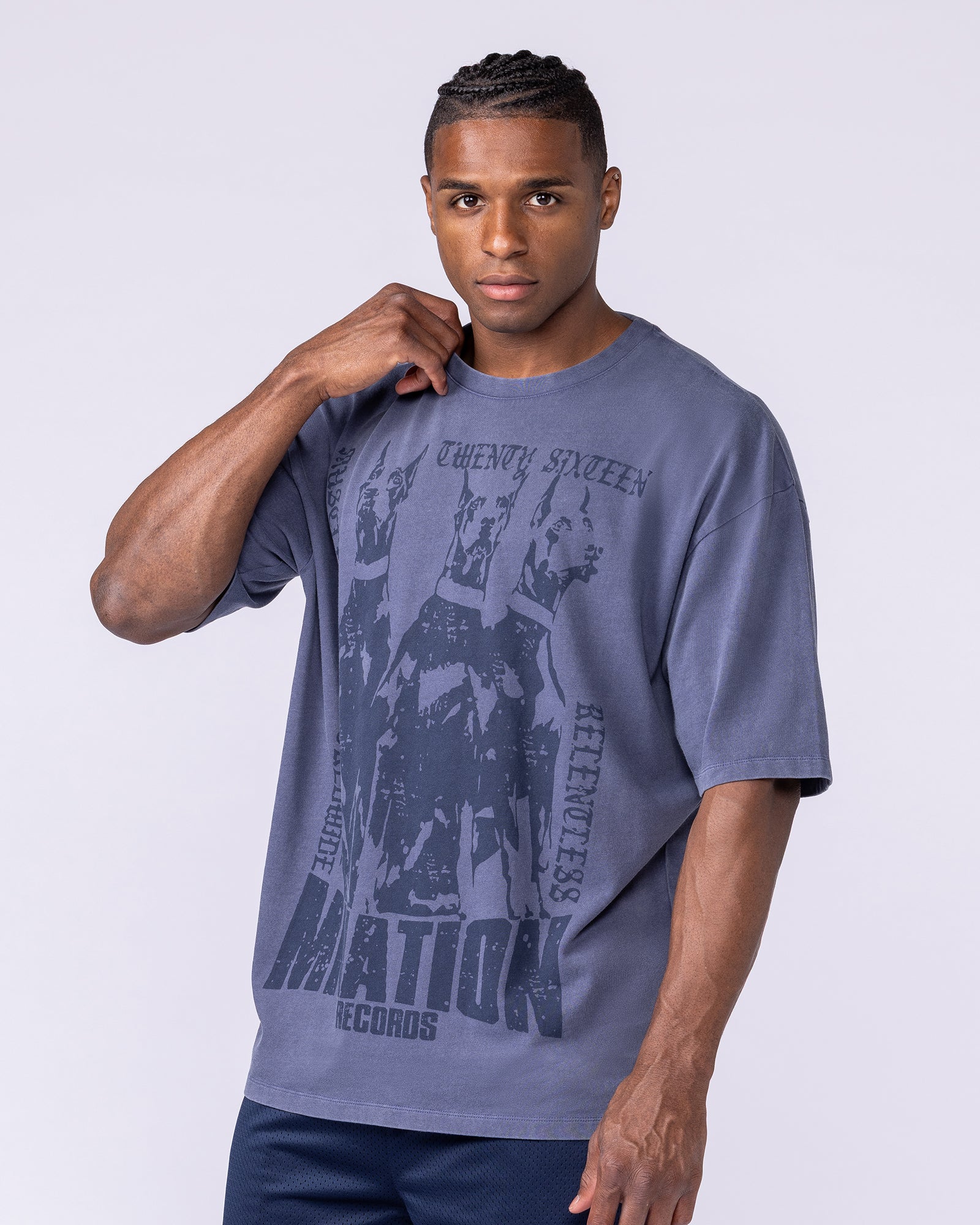 Doberman Oversized Vintage Tee - Washed Atlantis-T-Shirts-XXS-112569WATLS-XXS-MNAPPRL47353-4-Muscle Nation