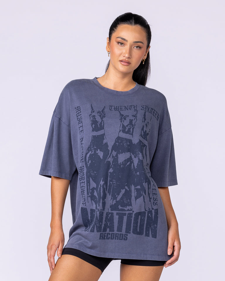 Doberman Oversized Vintage Tee - Washed Atlantis-T-Shirts-XXS-112569WATLS-XXS-MNAPPRL47353-8-Muscle Nation