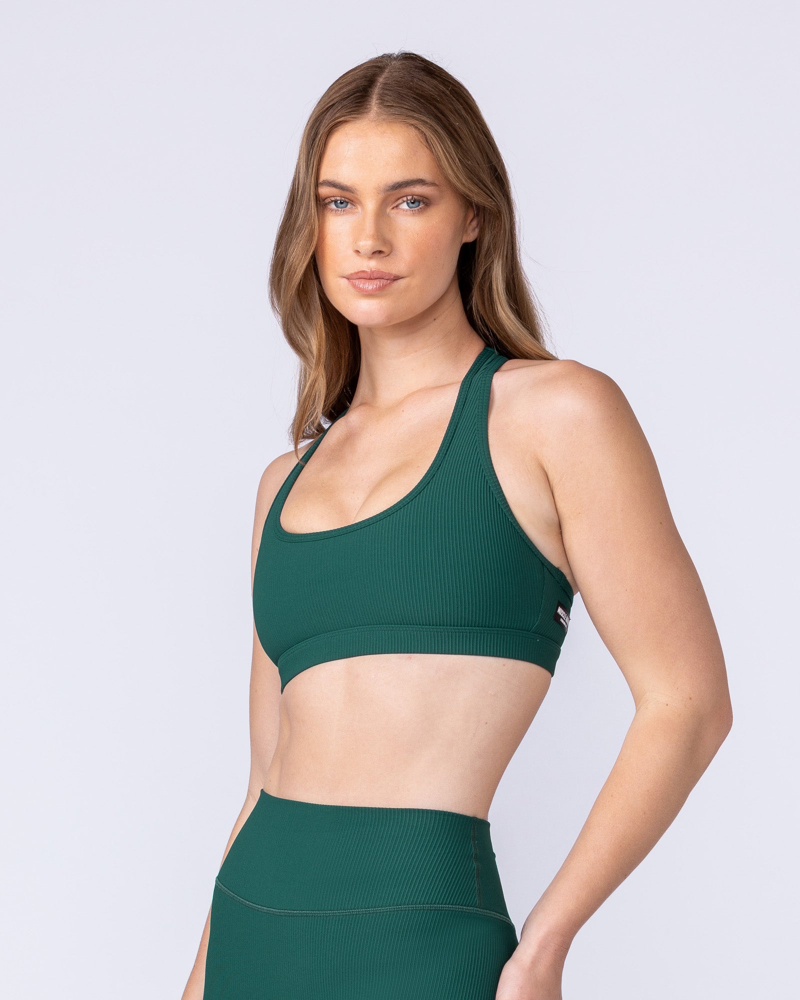 Drew Rib Bra - Evergreen-Sports Bras-XXS-112502EVEGRN-XXS-MNAPPRL45779-3-Muscle Nation