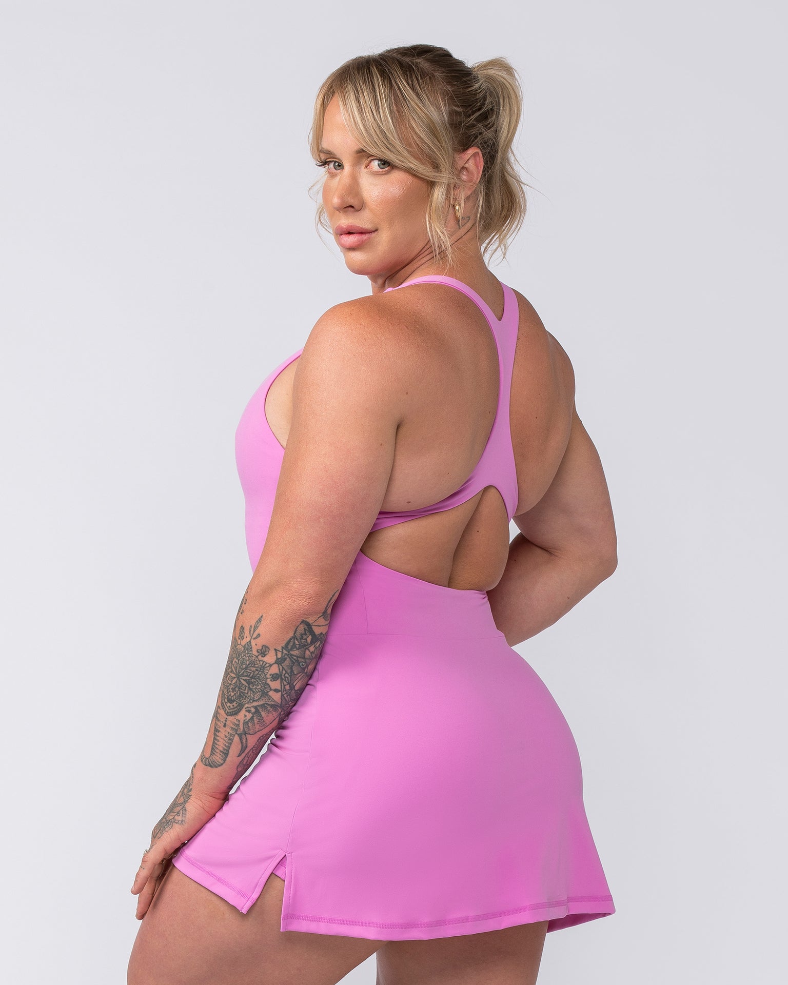 MN x Em King Aura Dress - Fondant Pink-Bottoms-XXS-082412FONPNK-XXS-MNAPPRL34558-3-Muscle Nation