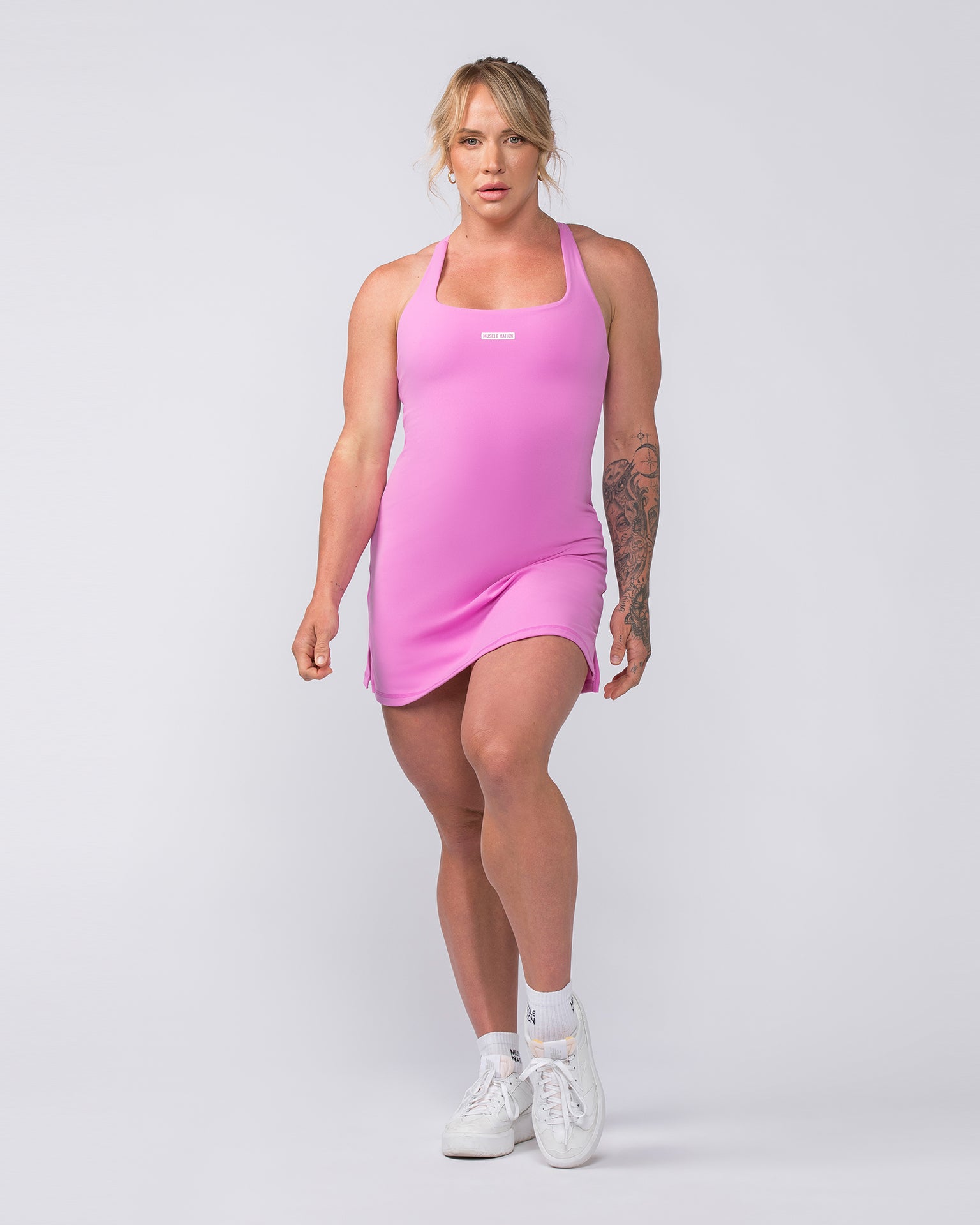 MN x Em King Aura Dress - Fondant Pink-Bottoms-XXS-082412FONPNK-XXS-MNAPPRL34558-7-Muscle Nation