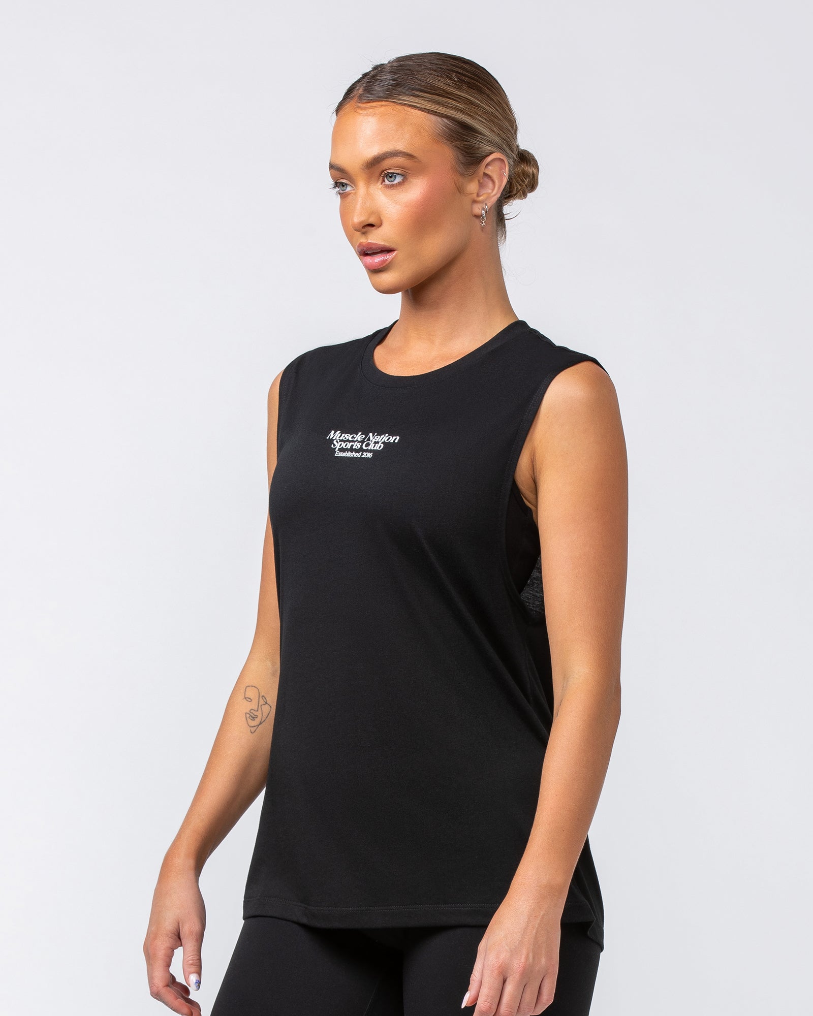 College Drop Arm Tank - Black