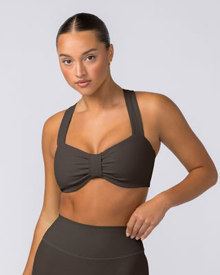 Lush Rib Bralette - Deep Brown-Bralettes-XS-062417DEPBRN-XS-MNAPPRL31574-2-Muscle Nation