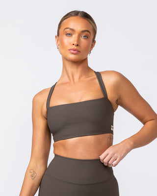 Twist Rib Bra - Deep Brown-Sports Bras-XS-062416DEPBRN-XS-MNAPPRL31558-2-Muscle Nation