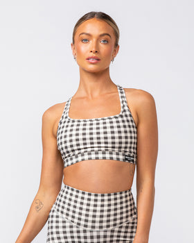 Desire Aura Bra - Deep Brown Gingham Print