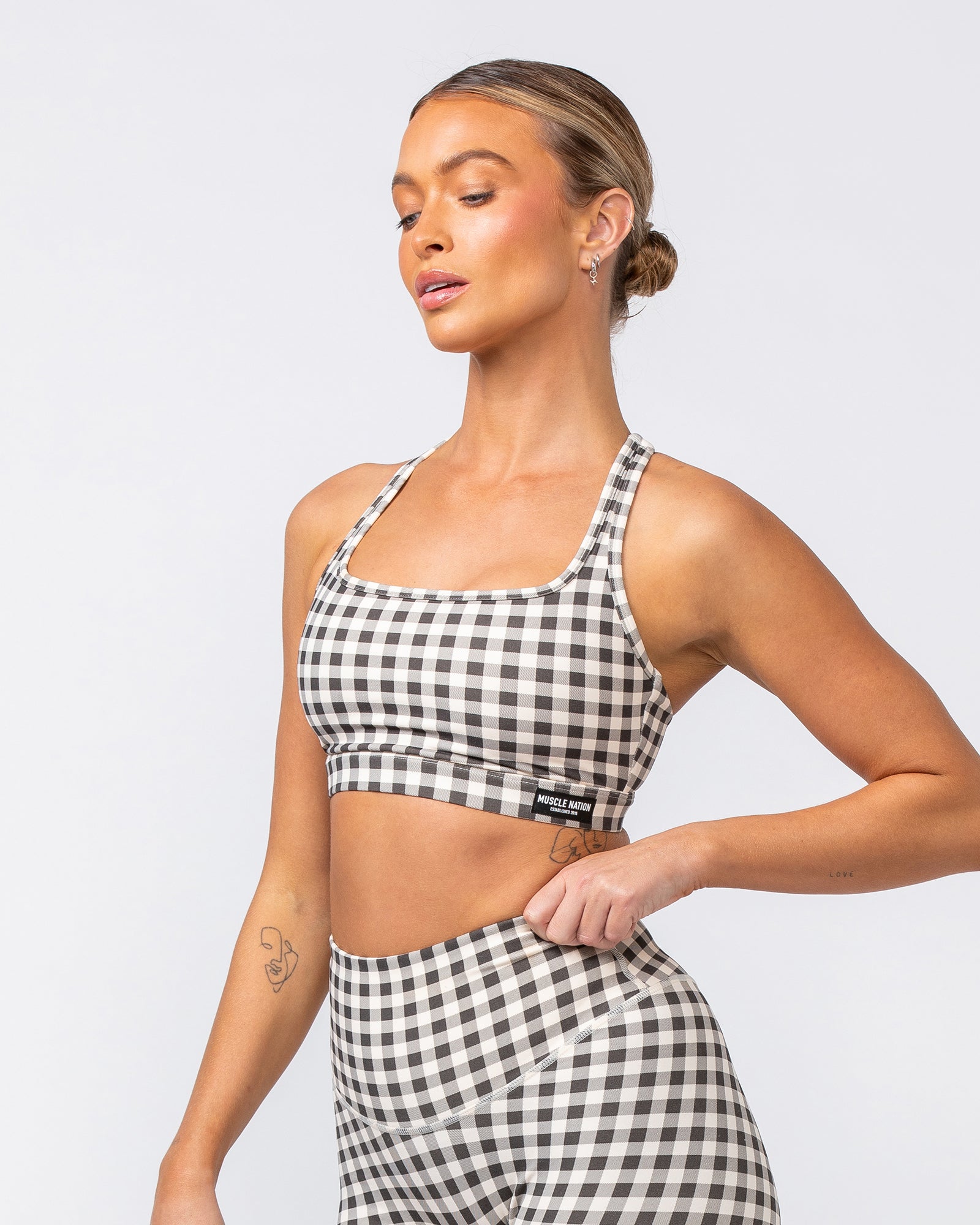 Desire Aura Bra - Deep Brown Gingham Print