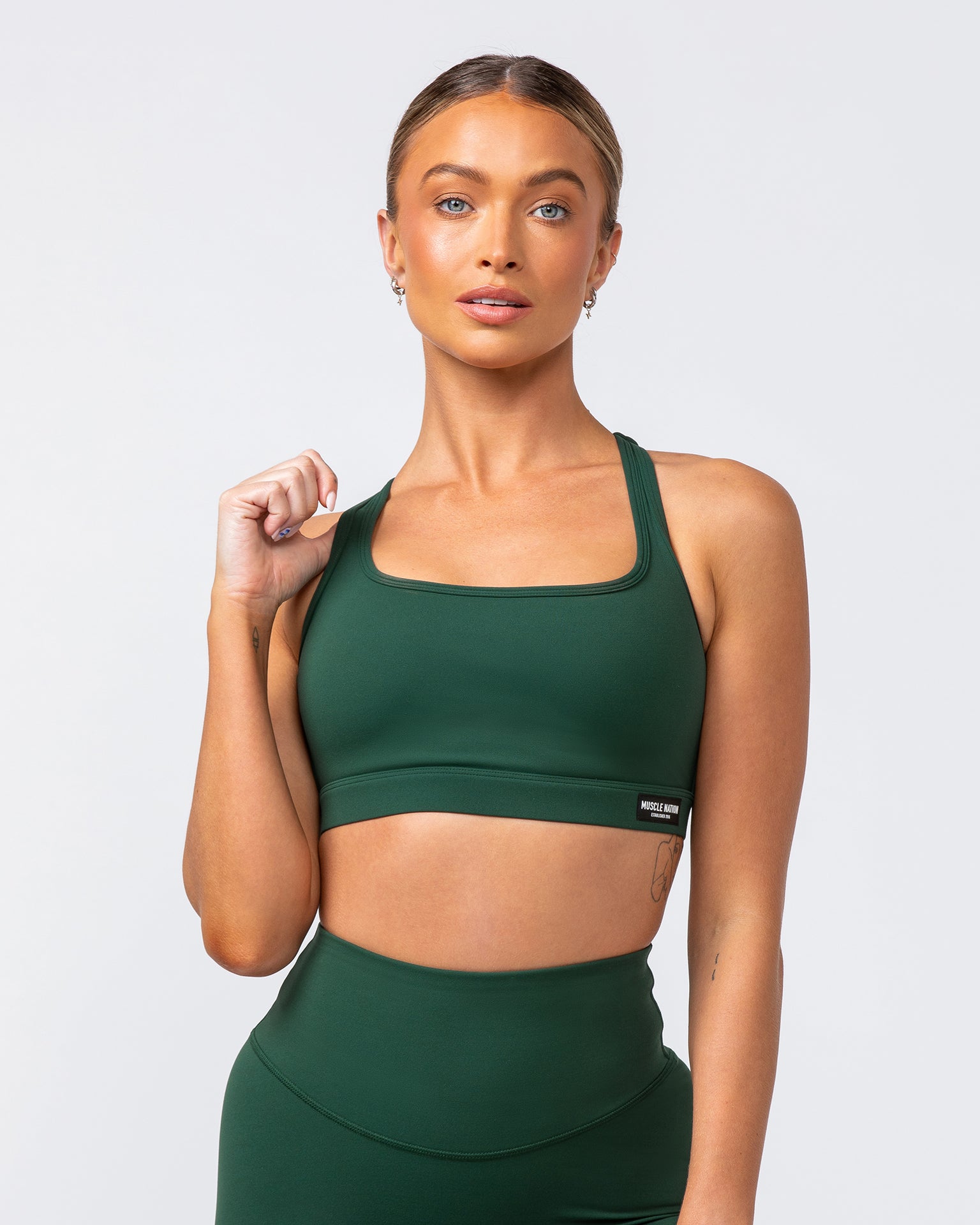 Desire Aura Bra - Forest Green-Sports Bras-XXS-062408FRSGRN-XXS-MNAPPRL31423-1-Muscle Nation