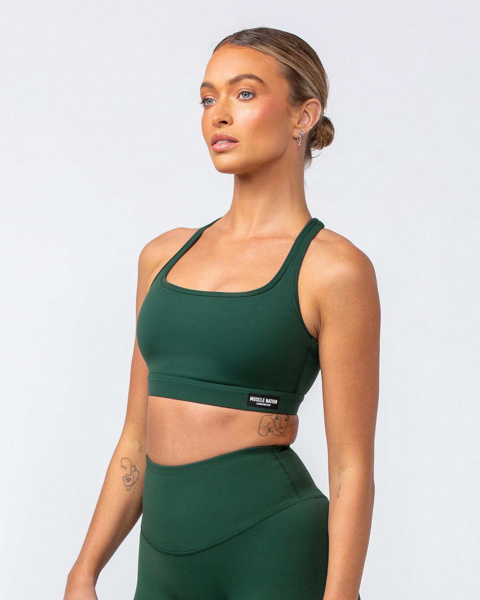 Desire Aura Bra - Forest Green-Sports Bras-XXS-062408FRSGRN-XXS-MNAPPRL31423-2-Muscle Nation