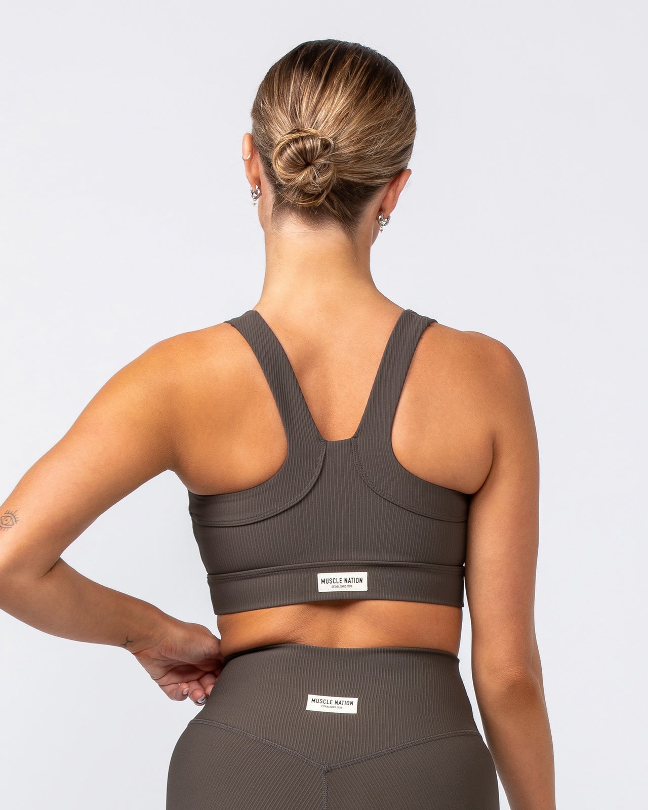 Rebound Rib Bra - Deep Brown-Sports Bras-XS-062418DEPBRN-XS-MNAPPRL31590-7-Muscle Nation