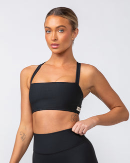 Twist Rib Bra - Black-Sports Bras-XS-042303BLK-XS-MNAPPRL23273-1-Muscle Nation