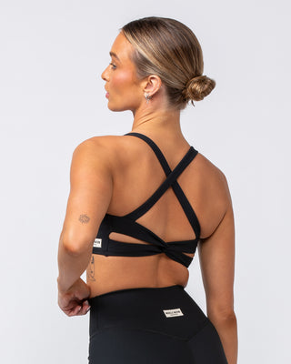 Twist Rib Bra - Black-Sports Bras-XS-042303BLK-XS-MNAPPRL23273-2-Muscle Nation
