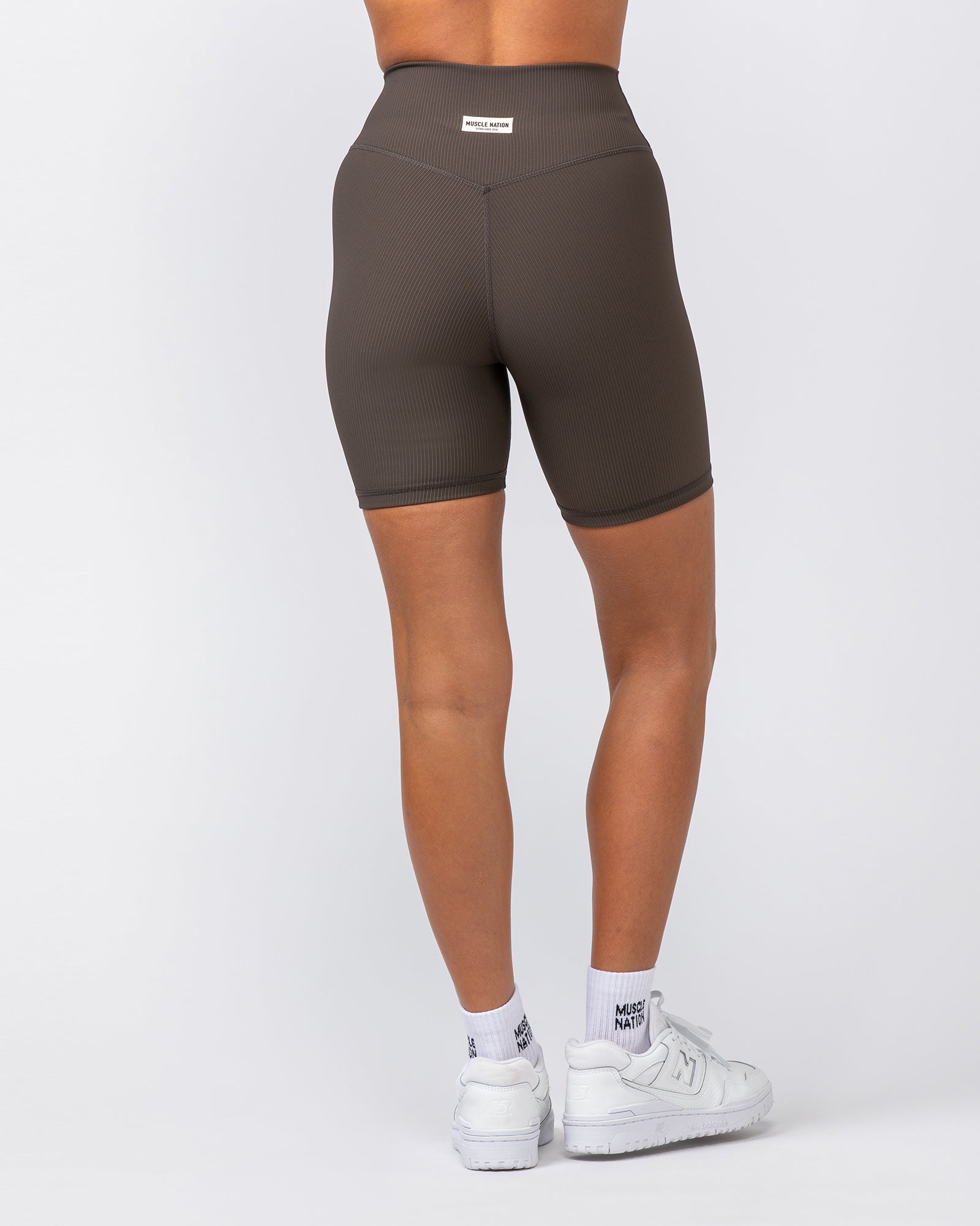 Zero Rise Rib Bike Shorts - Deep Brown