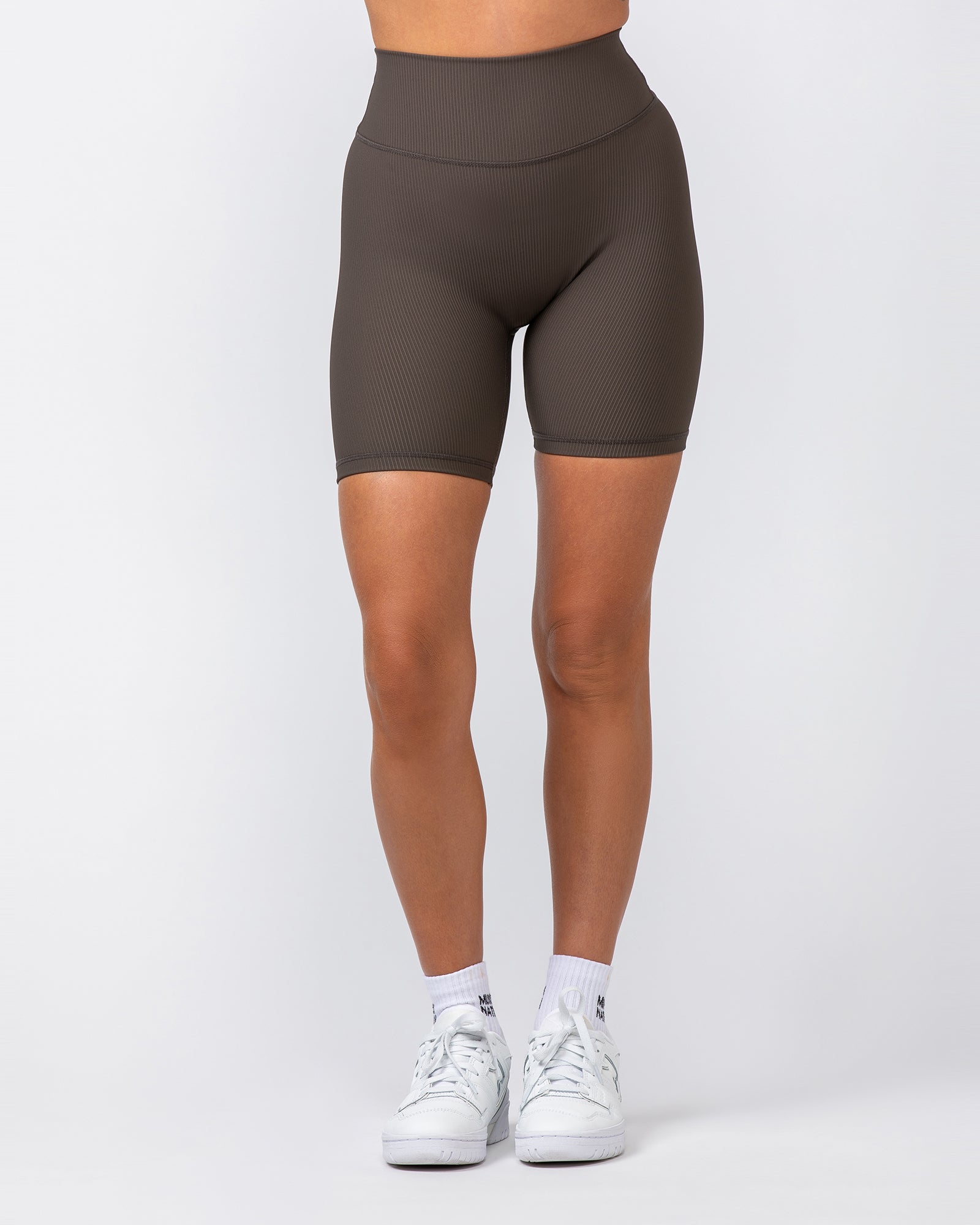 Zero Rise Rib Bike Shorts - Deep Brown