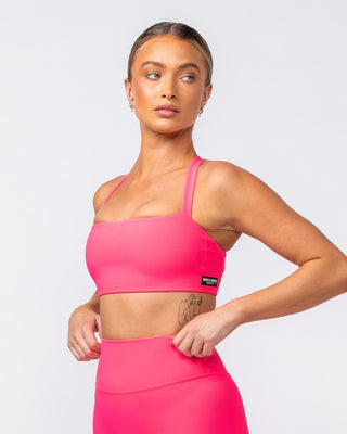 Twist Rib Bra - Neon Pink-Sports Bras-XS-062416NEPNK-XS-MNAPPRL31566-2-Muscle Nation