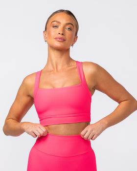 Rebound Rib Bra - Neon Pink