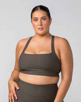 Rebound Rib Bra - Deep Brown