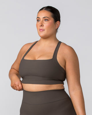 Rebound Rib Bra - Deep Brown-Sports Bras-XS-062418DEPBRN-XS-MNAPPRL31590-2-Muscle Nation