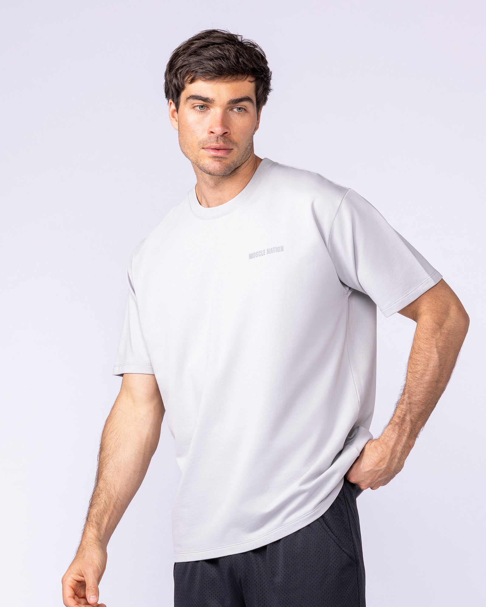 Essential Regular Fit Tee - Quiet Grey-T-Shirts-S-1125184QUTGRY-S-MNAPPRL47376-3-Muscle Nation