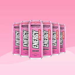 MN ENERGY DRINK Zero Sugar - Raspberry Lemonade 500ml (12 Pack)-Energy Drinks-MNSUPPS0274-19359054000800-1-Muscle Nation