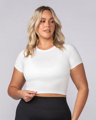 Essential Cropped Tee - Milk-Tops-XXS-062511MLK-XXS-MNAPPRL43101-1-Muscle Nation