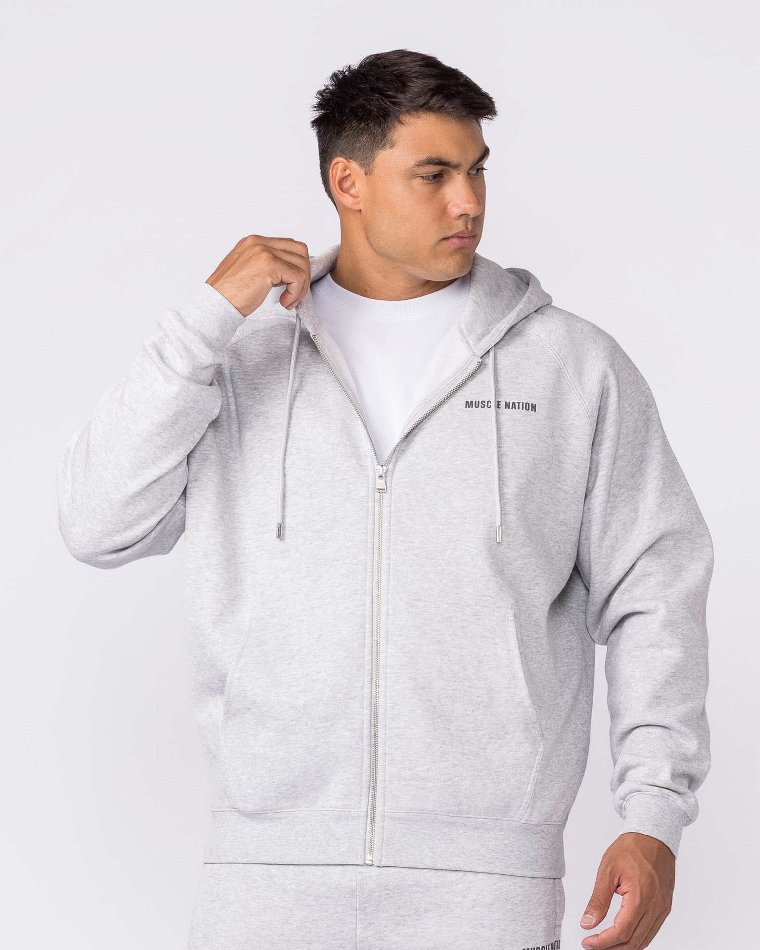 Essential Zip Hoodie - Grey Marl-Jumpers & Hoodies-XS-042632GRYMRL-XS-MNAPPRL50317-4-Muscle Nation