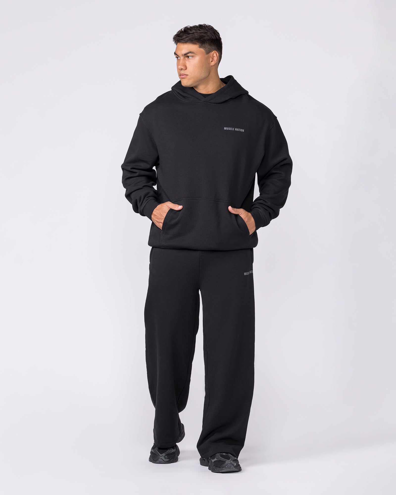 Essential Hoodie - Black-Jumpers & Hoodies-XS-042635BLK-XS-MNAPPRL50365-6-Muscle Nation