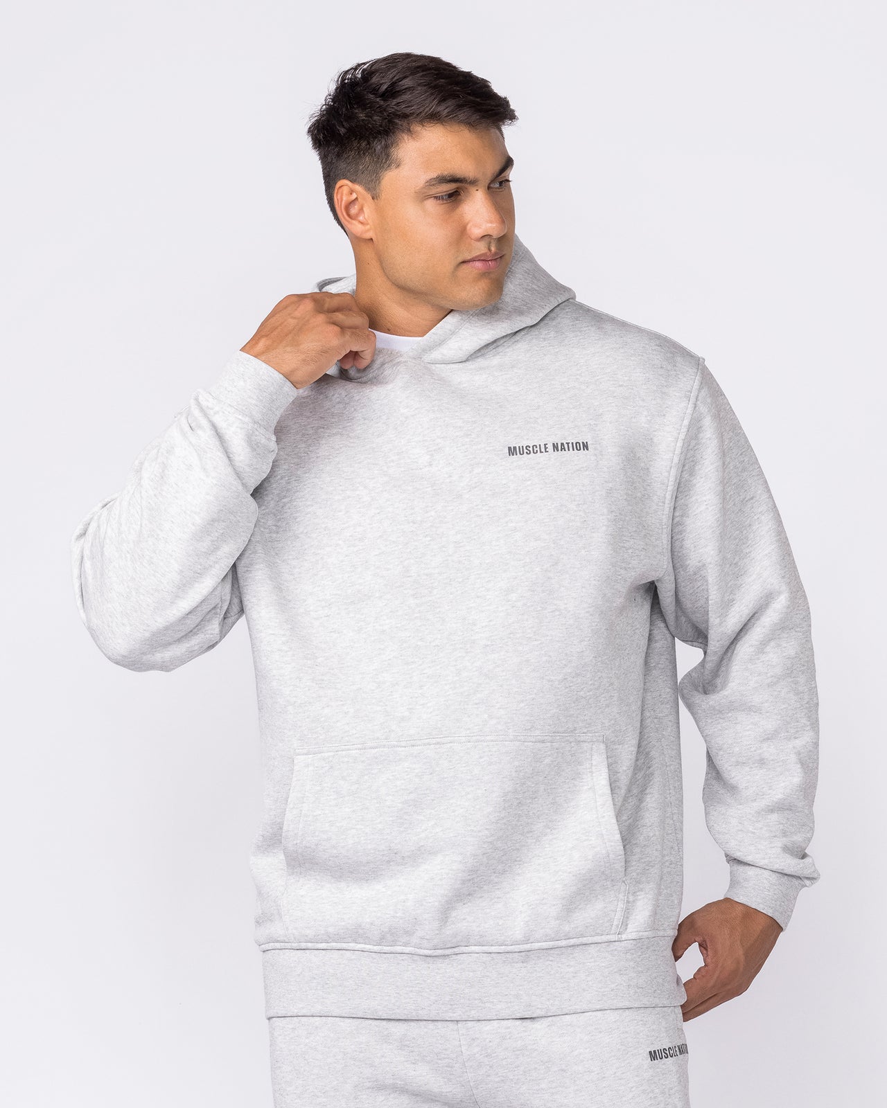Essential Hoodie - Grey Marl-Jumpers & Hoodies-XS-042635GRYMRL-XS-MNAPPRL50389-3-Muscle Nation