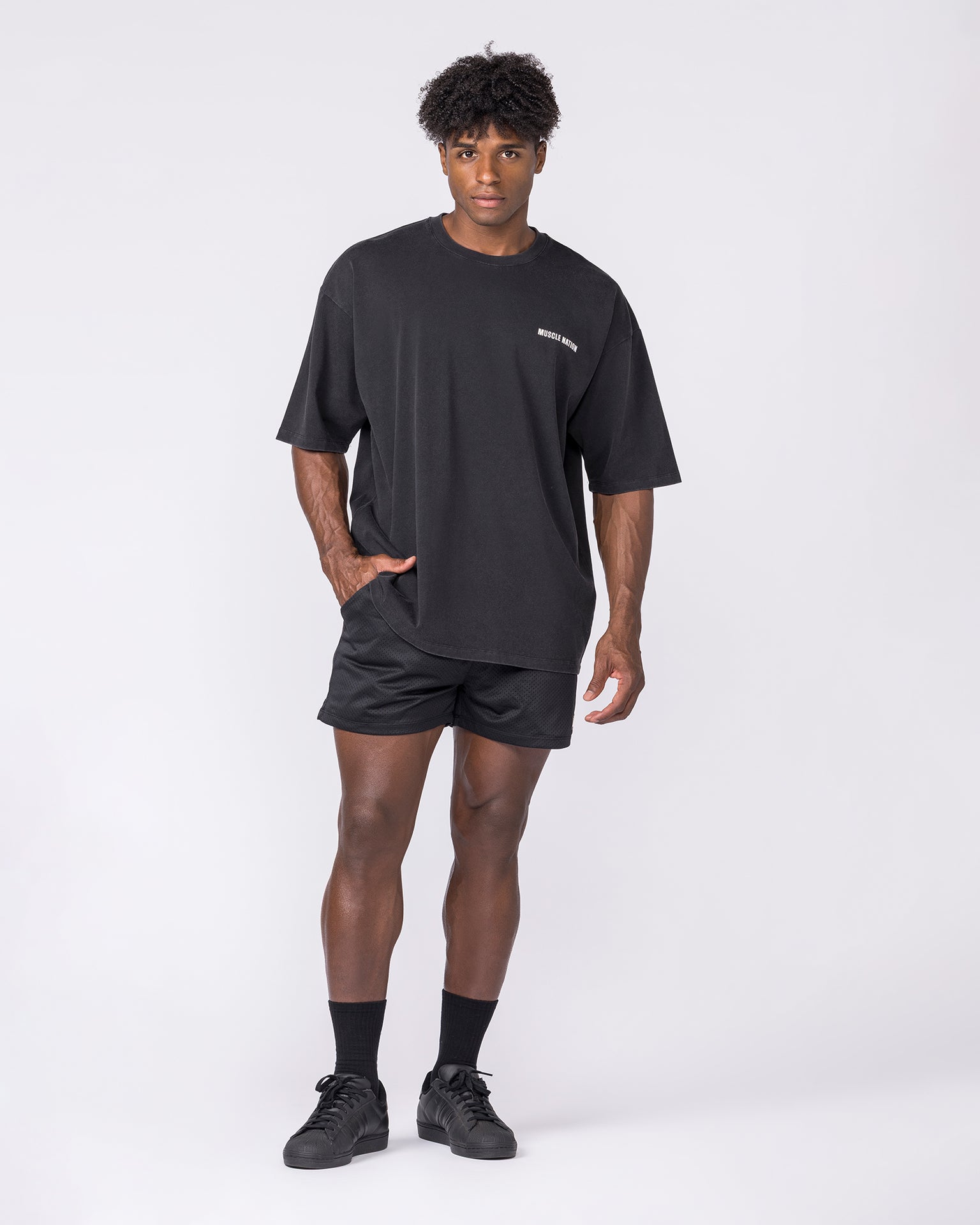 Essential Oversized Vintage Tee - Washed Black-T-Shirts-XS-032646WSHBLK-XS-MNAPPRL49716-6-Muscle Nation