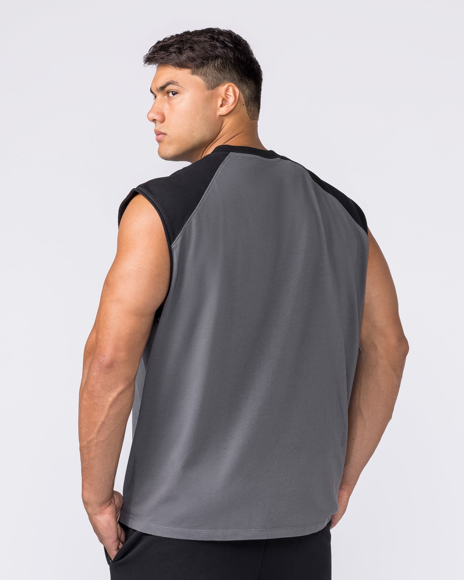 Essential Raglan Boxy Muscle Tank - Tornado / Black-Singlets & Tanks-S-042646TNDO/BLK-S-MNAPPRL50518-2-Muscle Nation