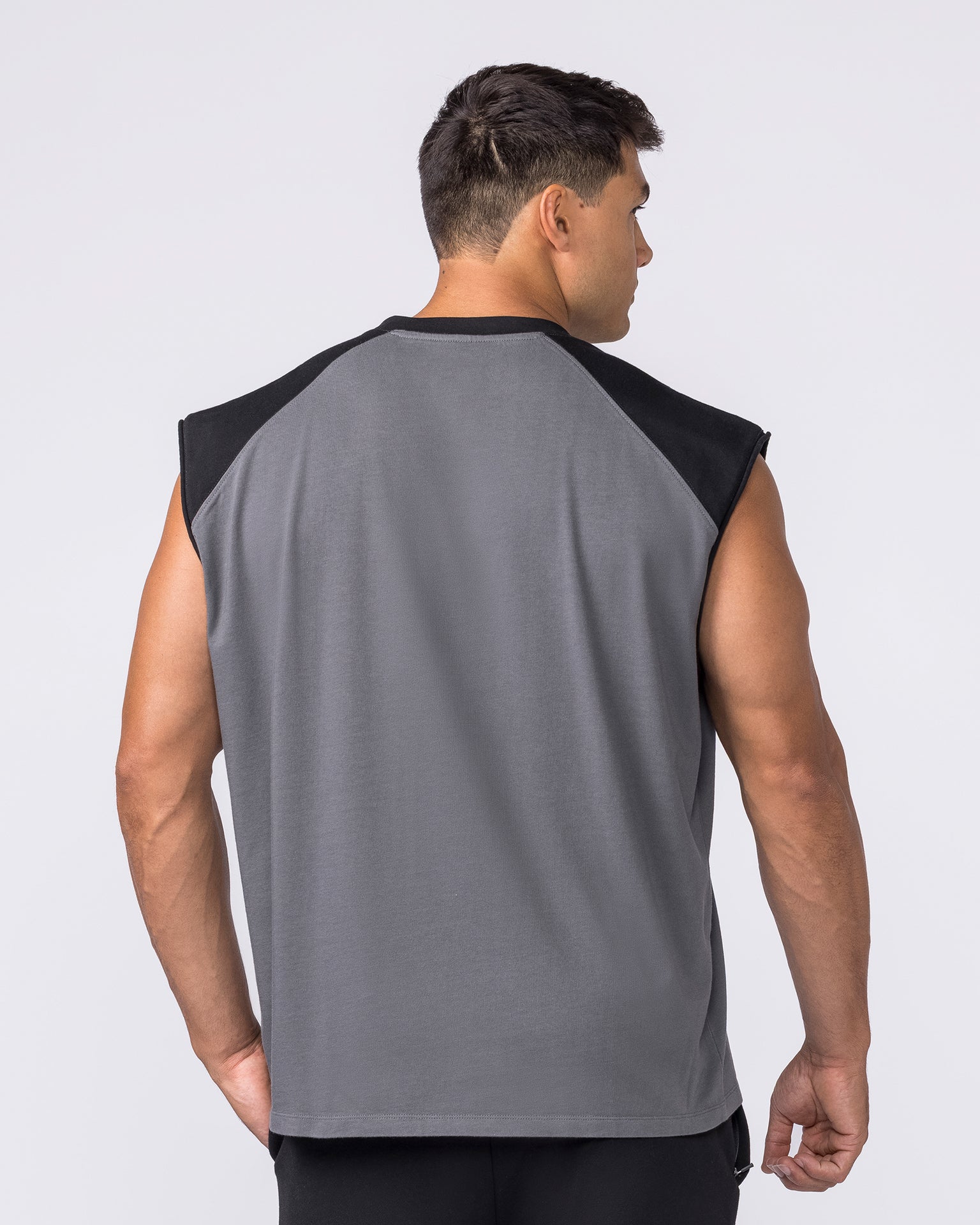 Essential Raglan Boxy Muscle Tank - Tornado / Black-Singlets & Tanks-S-042646TNDO/BLK-S-MNAPPRL50518-6-Muscle Nation