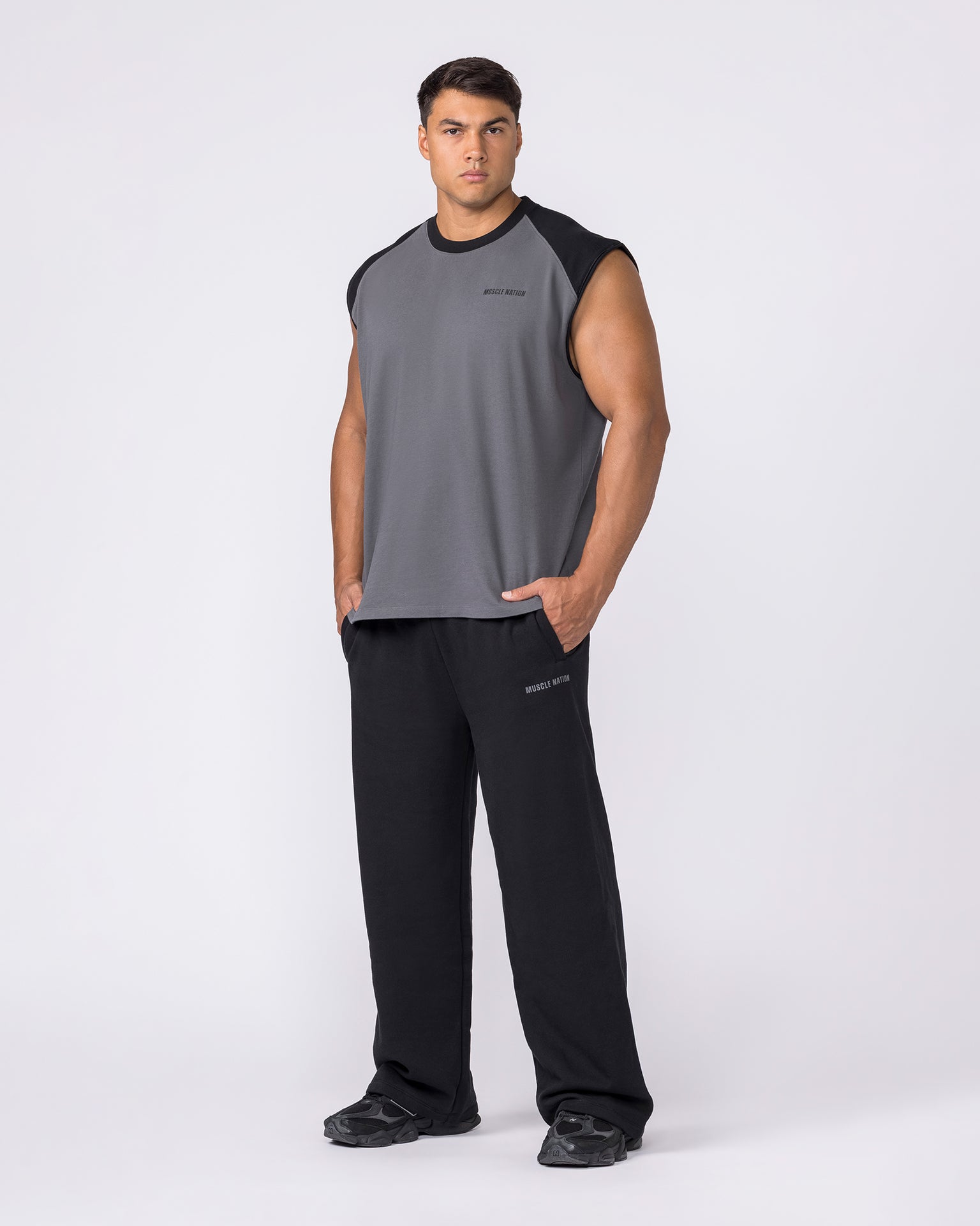 Essential Raglan Boxy Muscle Tank - Tornado / Black-Singlets & Tanks-S-042646TNDO/BLK-S-MNAPPRL50518-7-Muscle Nation