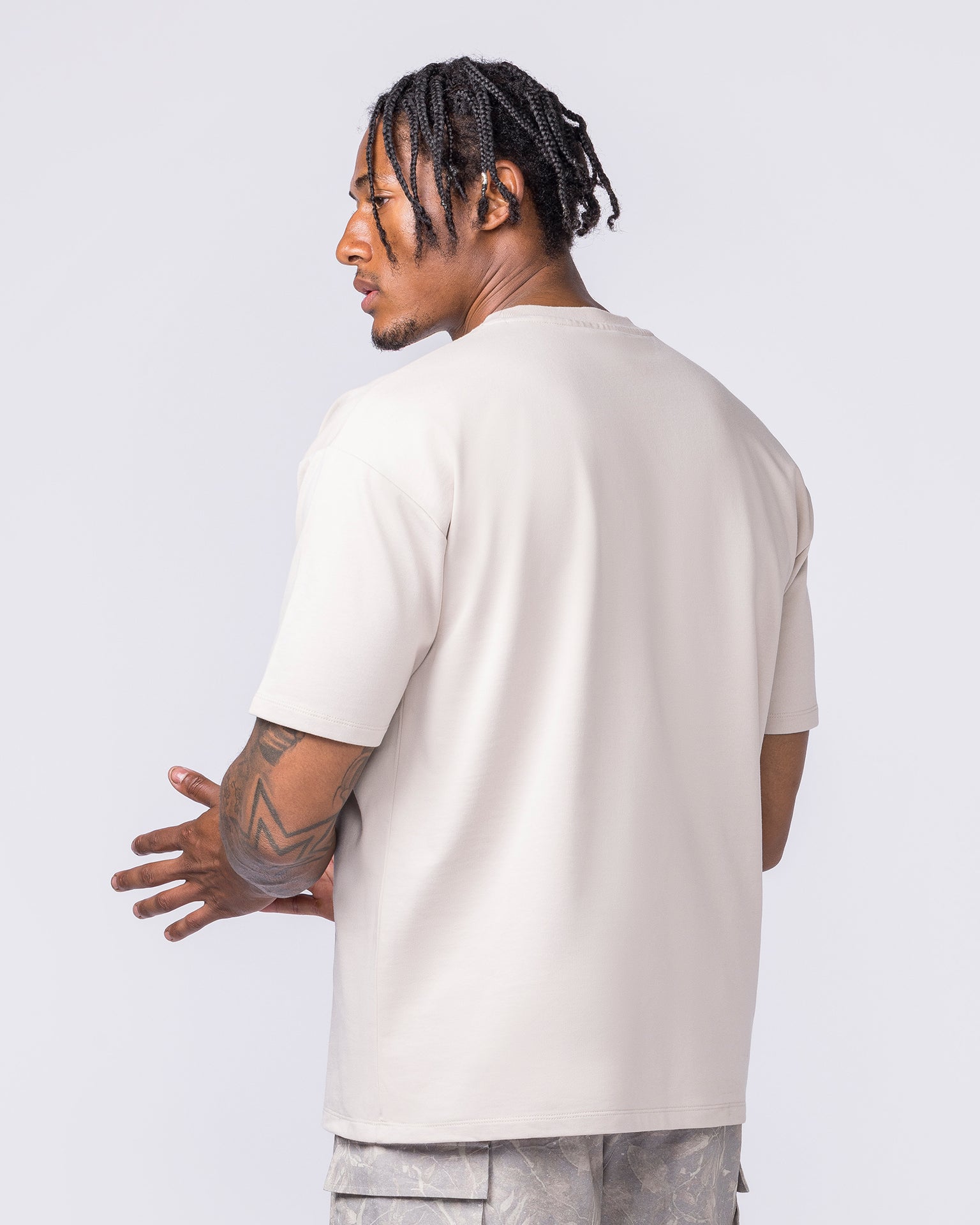 Essential Regular Fit Tee - Cream-T-Shirts-S-122507CREAM-S-MNAPPRL48055-2-Muscle Nation