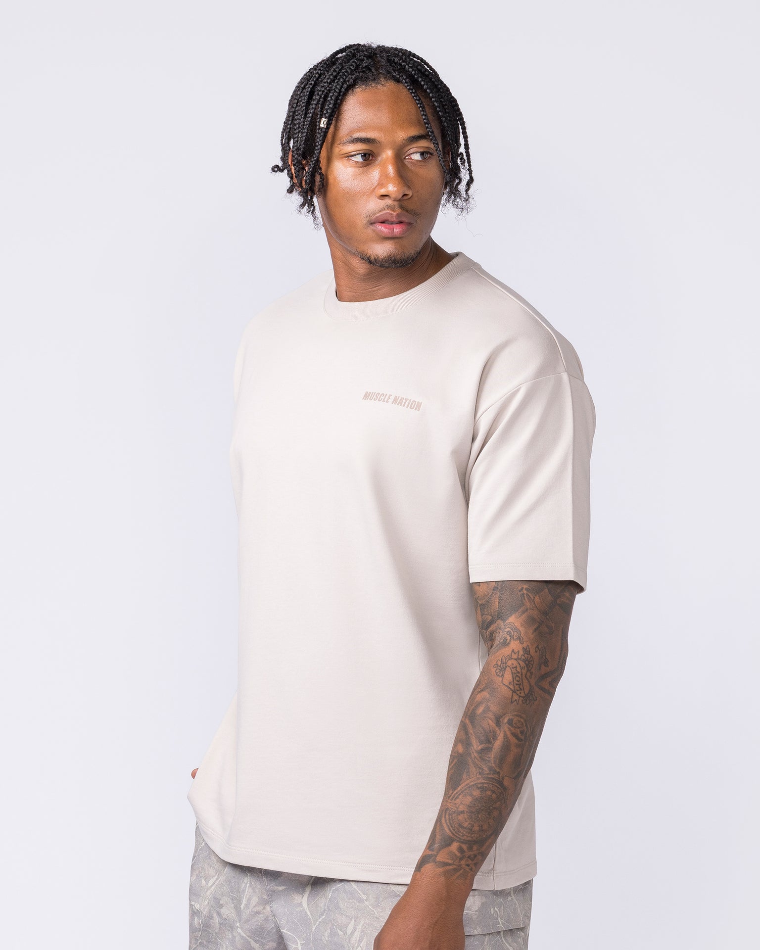 Essential Regular Fit Tee - Cream-T-Shirts-S-122507CREAM-S-MNAPPRL48055-3-Muscle Nation