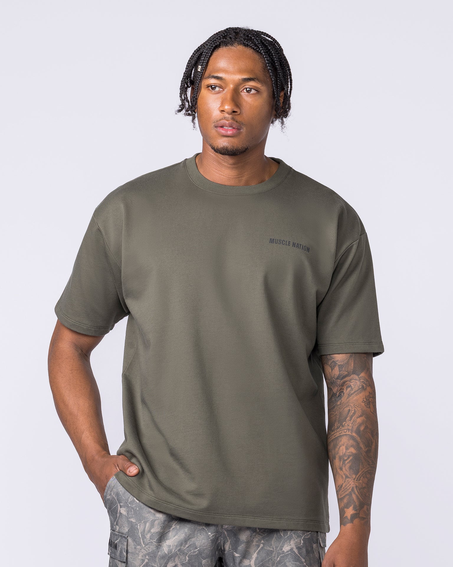 Essential Regular Fit Tee - Dark Khaki-T-Shirts-S-122507DKHAKI-S-MNAPPRL48062-3-Muscle Nation