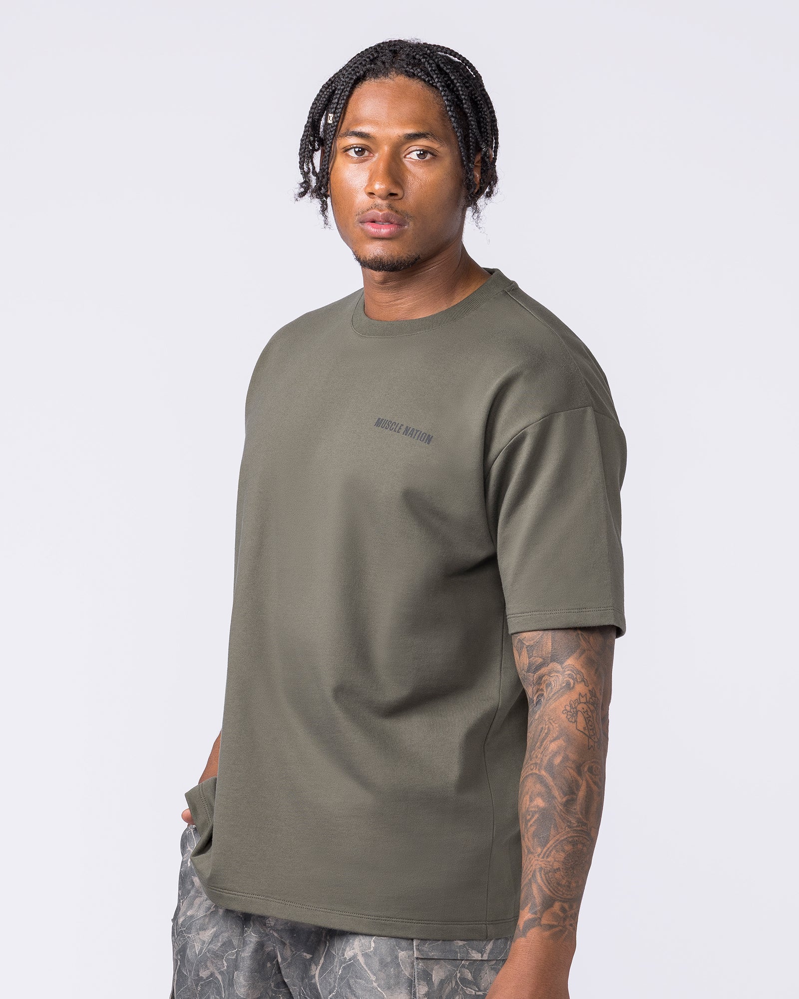 Essential Regular Fit Tee - Dark Khaki-T-Shirts-S-122507DKHAKI-S-MNAPPRL48062-4-Muscle Nation