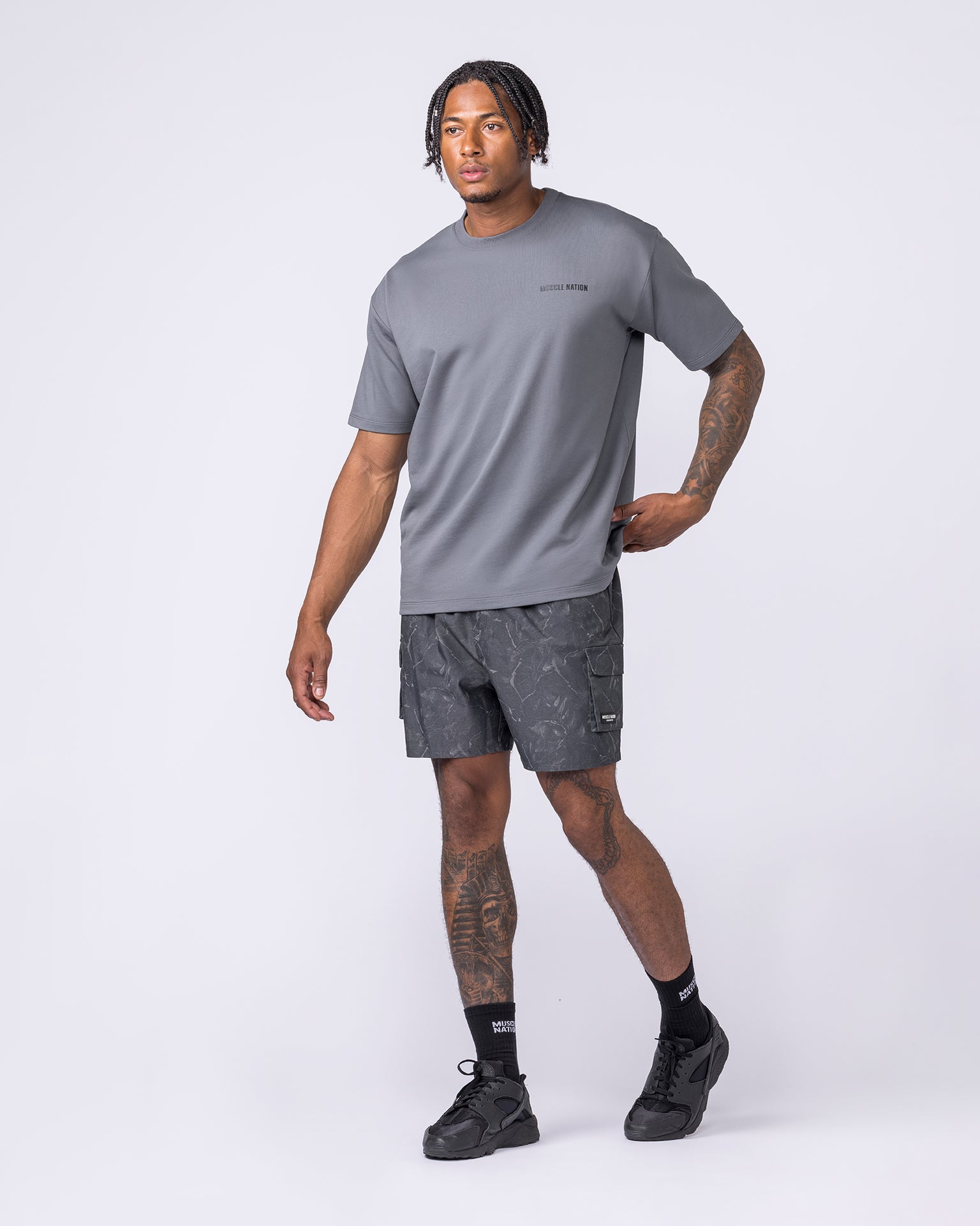 Essential Regular Fit Tee - Mid Grey-T-Shirts-S-122507MDGR-S-MNAPPRL48048-6-Muscle Nation
